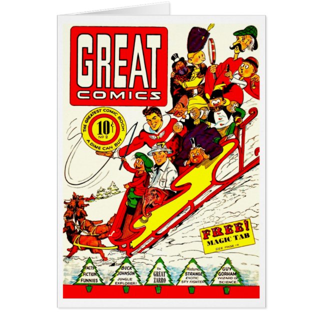 Cartão Caráteres cómicos do vintage (Frente)