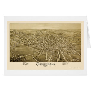 Cartão Carbondale, mapa panorâmico do PA - 1890