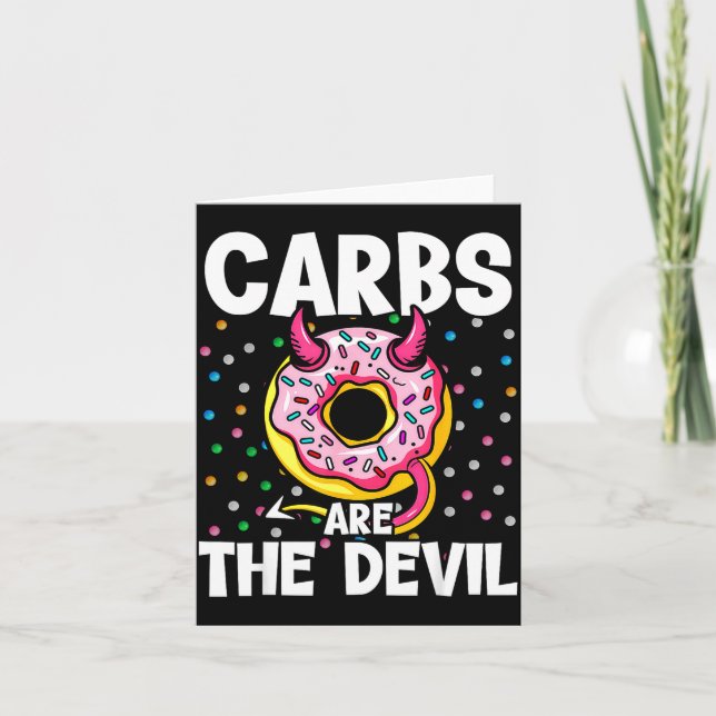 Cartão Carbs Are The Devil Funny Donut Diet New Year's Re (Frente)