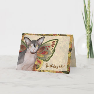 Cartão Card | Birthday Girl Cat Fairy