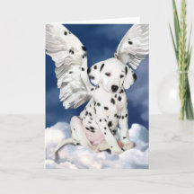 Card Dalmatian angel puppy painting