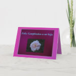 Cartão Card - Feliz Cumpleaños a mi hija - Pink<br><div class="desc">Feliz Cumpleaños a mi hija. This hot pink (with purple) card is an original design card en español. You can customize this card, if you'd like, or leave it as it is and handwrite your own message to make it more personal. The card is purple inside. This is a multipurpose...</div>