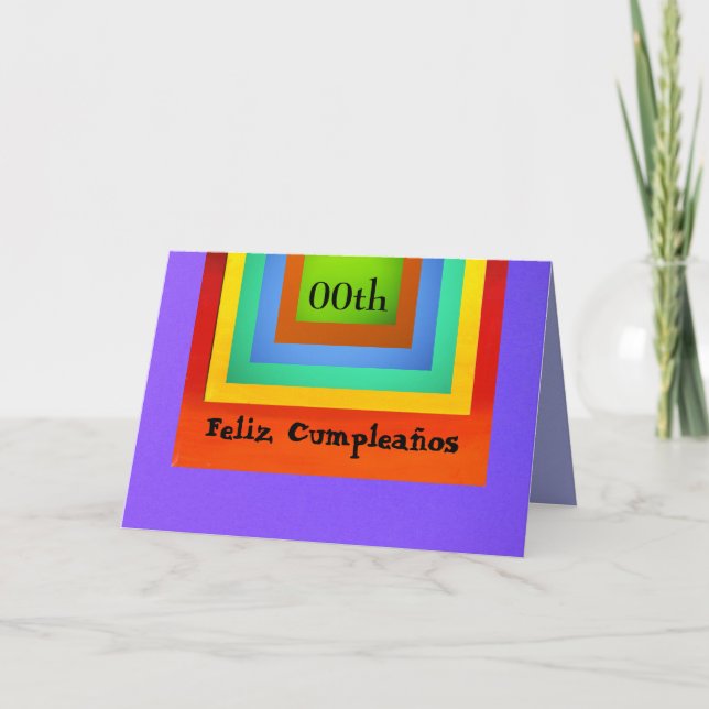 Cartão Card - Feliz Cumpleaños - Multicolor (Frente)