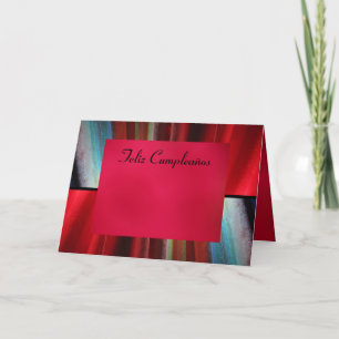 Cartão Card - Feliz Cumpleaños - Red Abstract Art