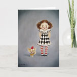 Cartão Card/Friends- Clown Card<br><div class="desc">Cutest greeting card with the image of a little girl and her puppy dressed like a clown.   Who is your clown?</div>