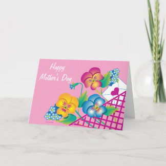 Cartão CARD Happy Mother's Day Pansies in Basket