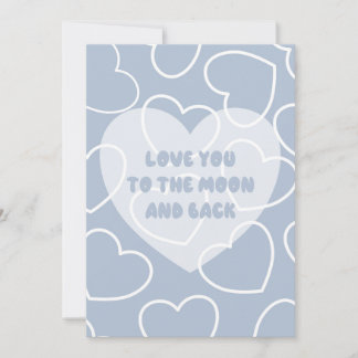 Cartão Card Love you to the moon and back ( Blue)