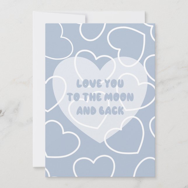 Cartão Card Love you to the moon and back ( Blue) (Frente)