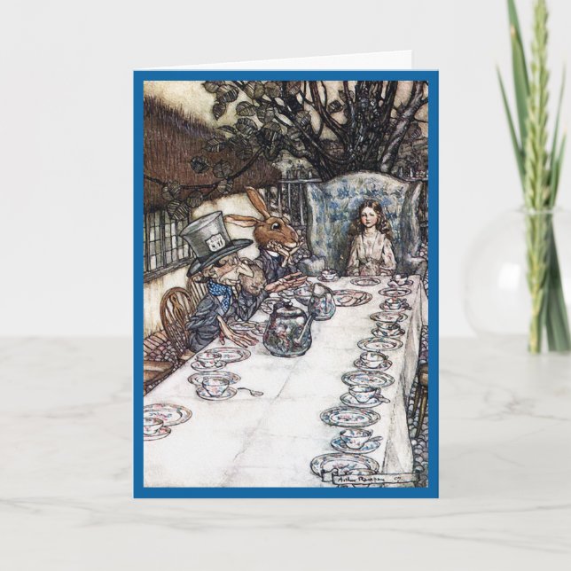 Cartão Card: Mad Hatter Tea Party - Alice in Wonderland (Frente)
