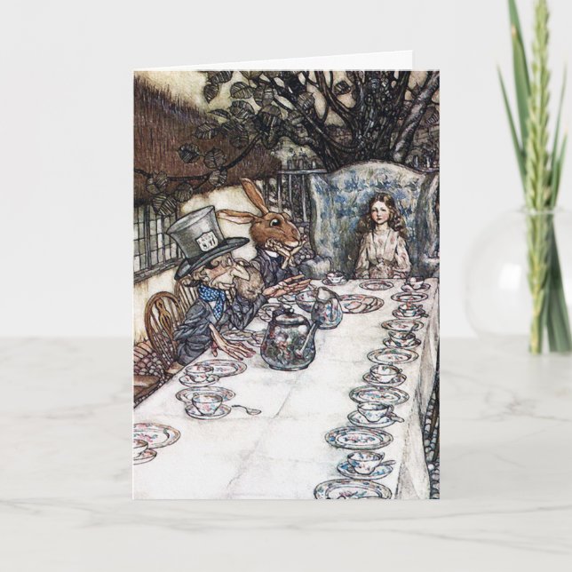 Cartão Card: Mad Hatter Tea Party - Alice in Wonderland (Frente)