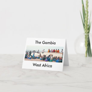 Cartão Card, "On the Beach, Gambia, West Africa"