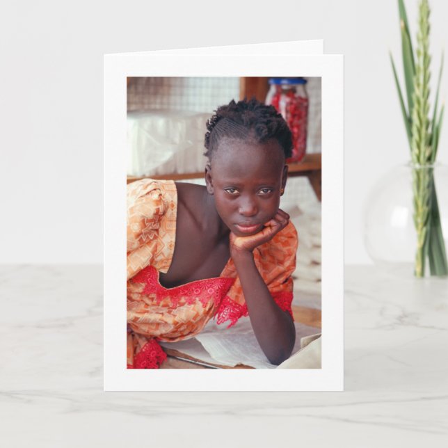 Cartão Card, Pensive Child at Home, Banjul, Gambia (Frente)