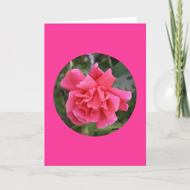 Cartão Card, "Pink Rose in Circle" I-1 (Frente)