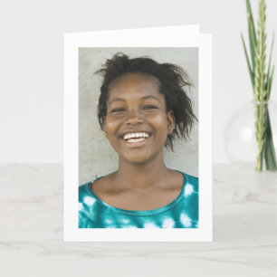 Cartão Card, "Smiling Young Girl in Green Dress"