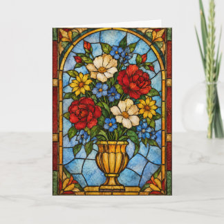 Cartão CARD Stained Glass Flowers Mother's Day Card