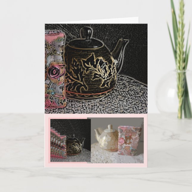 Cartão Card - Teddy Bears Books and Tea (Frente)