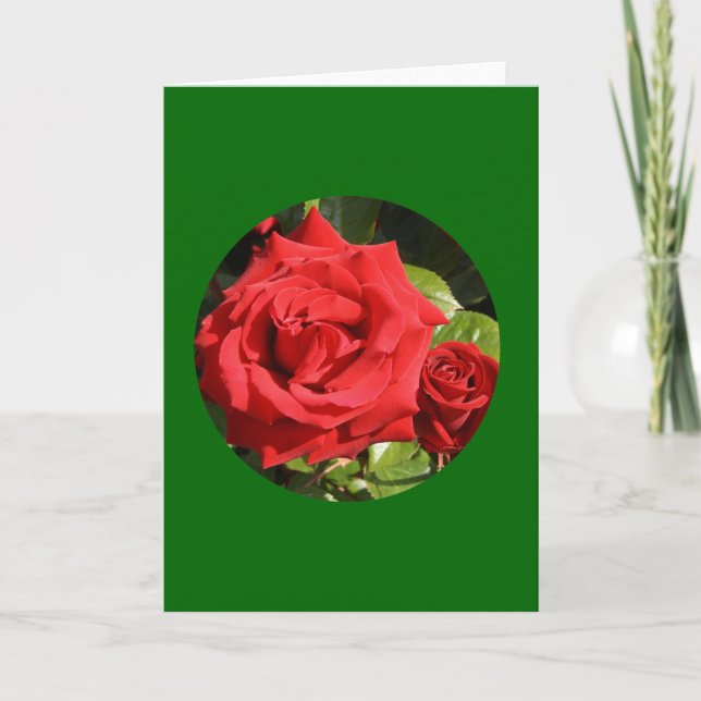 Cartão Card, "Two Red Roses in Circle" O-1 (Frente)