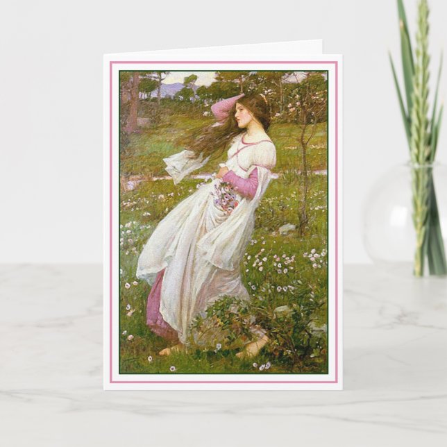 Cartão Card: Windflowers - by  John Waterhouse (Frente)