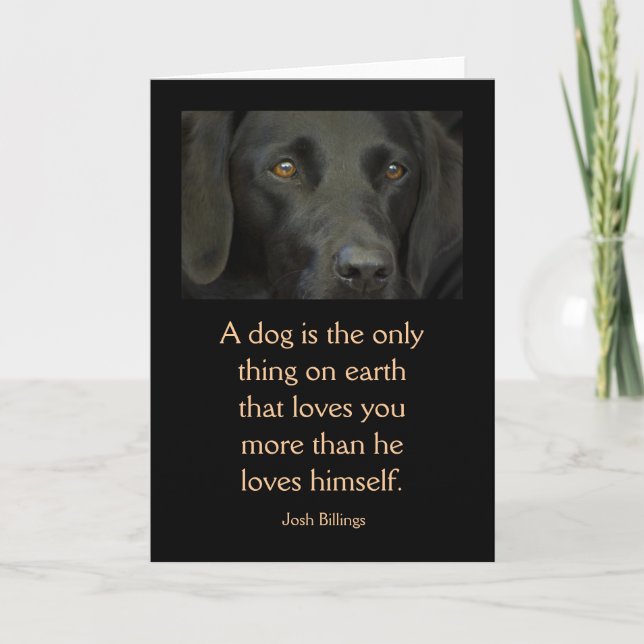 Cartão Card with Quote - Black Labrador Dog (Frente)