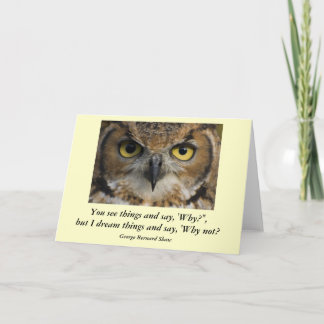 Cartão Card with Quote - Owls Eyes
