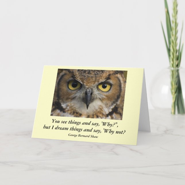 Cartão Card with Quote - Owls Eyes (Frente)