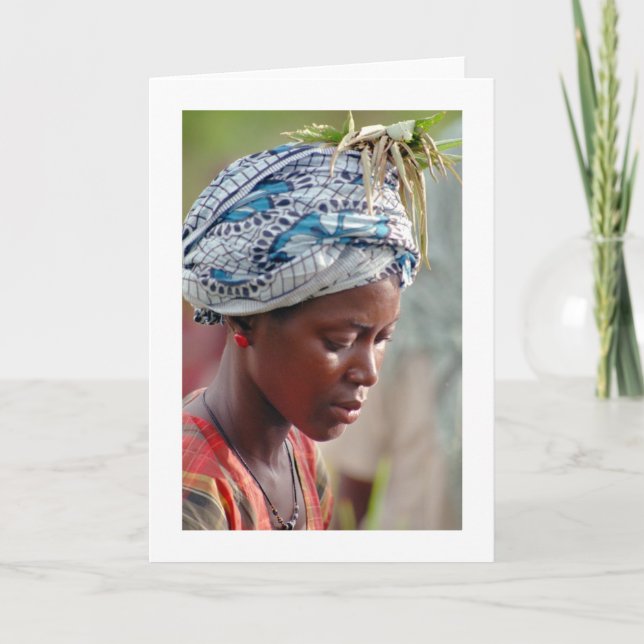 Cartão Card, "Young Woman Picking Rice" (Frente)