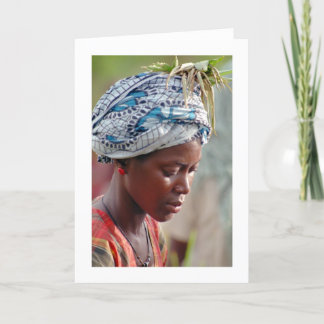 Cartão Card, "Young Woman Picking Rice"