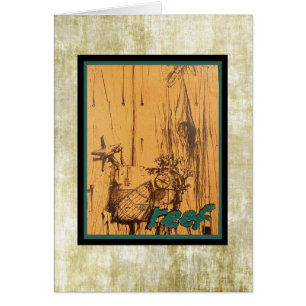 Cartão Cardápio clássico de Tiki do século médio!