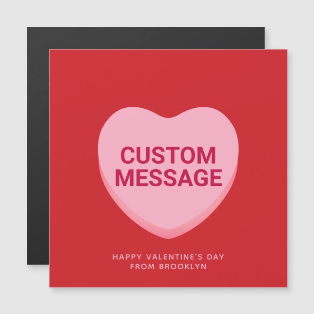 Cartão cardíaco de conversa personalizada, cor-de- (Frente/Verso)