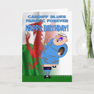 Cartão Cardiff Blues Fanatic Forever Rugby Birthday Card