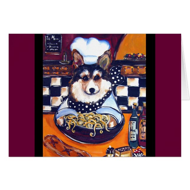 Cartão Cardigan Welsh Corgi Chef (Frente Horizontal)
