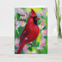 Cardinal aceo Birthday Card