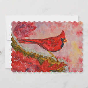 Cartão - Cardinal - Aquarela