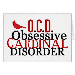 Cartão Cardinal Obsessivo Engraçado