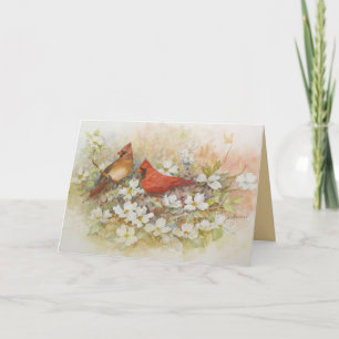 Cartão 'Cardinals 'n Dogwood' greeting card