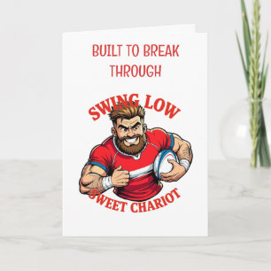 Cartão Carga de Energia de Swing Low Cartoon Rugby