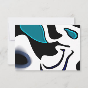 Cartão Carga de Profundidade: Abstrato Preto, Branco e Az