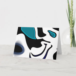 Cartão Carga de Profundidade: Abstrato Preto, Branco e Az