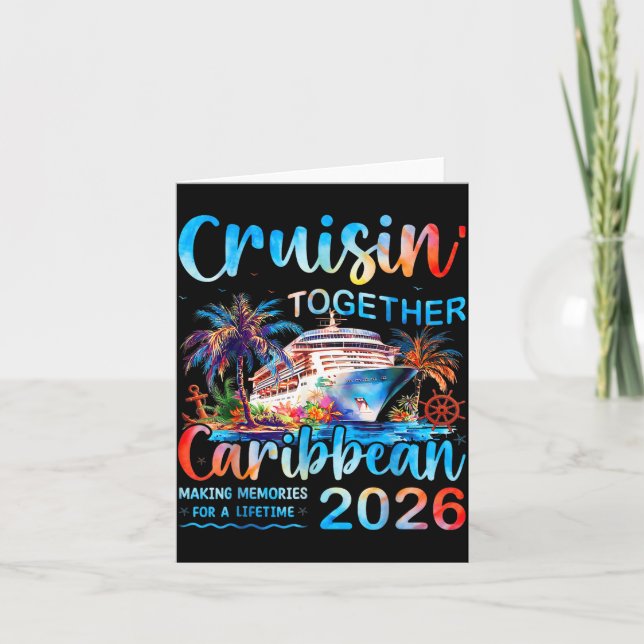 Cartão Caribbean Cruise 2026 Family Vacation Cruisin’ Tog (Frente)