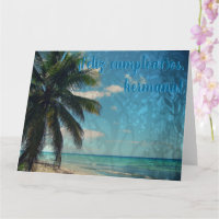 Caribe Azul Feliz Cumpleanos Hermana Aniversário