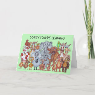 Cartão Caricatura Animal Saindo