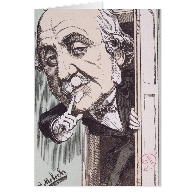 Cartão Caricatura de Albert, Duc de Broglie (Frente)