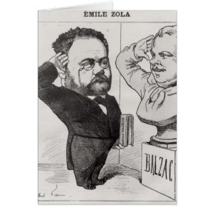 Cartão Caricatura de Emile Zola