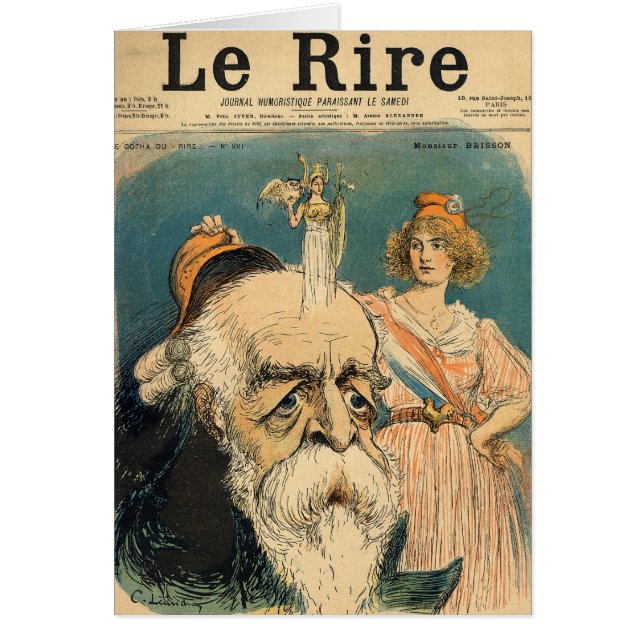 Cartão Caricatura de Henri Brisson, (Frente)