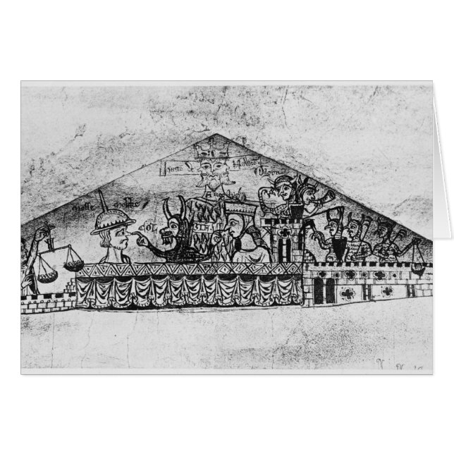 Cartão Caricatura de judeus ingleses, de um Hagadá (Frente Horizontal)