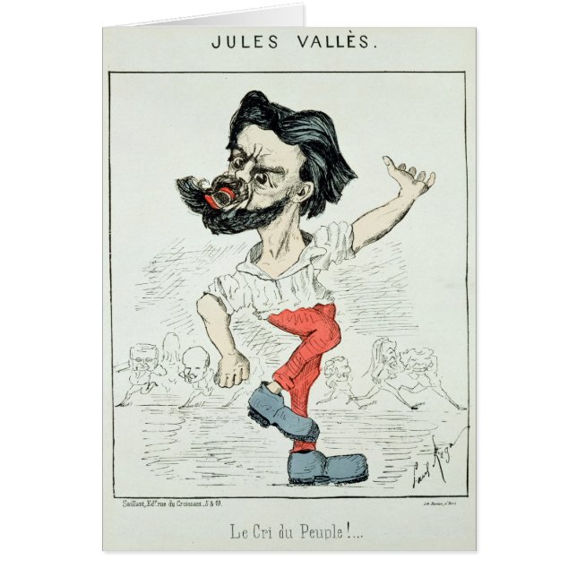 Cartão Caricatura de Jules Valles (Frente)
