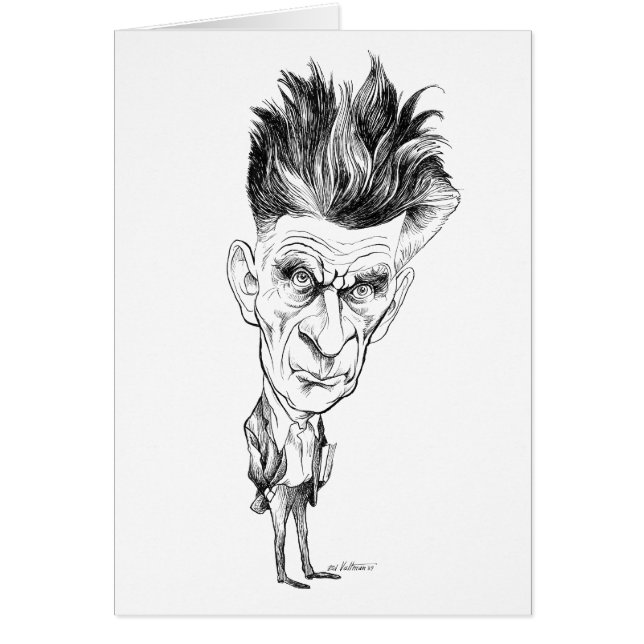 Cartão Caricatura de Samuel Beckett por Edmund S Valtman (Frente)
