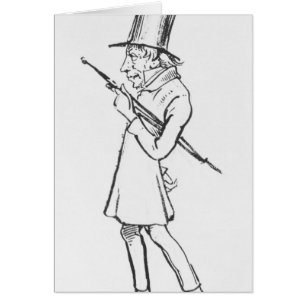 Cartão Caricatura de Soren Aabye Kierkegaard