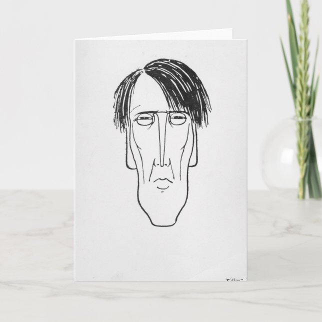 Cartão Caricature of W.B. Yeats, 1898 (Frente)