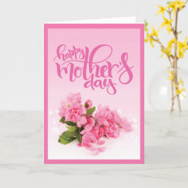 Cartão Carnação cor-de-rosa rosa | DIA DE AS MÃES FELIZ